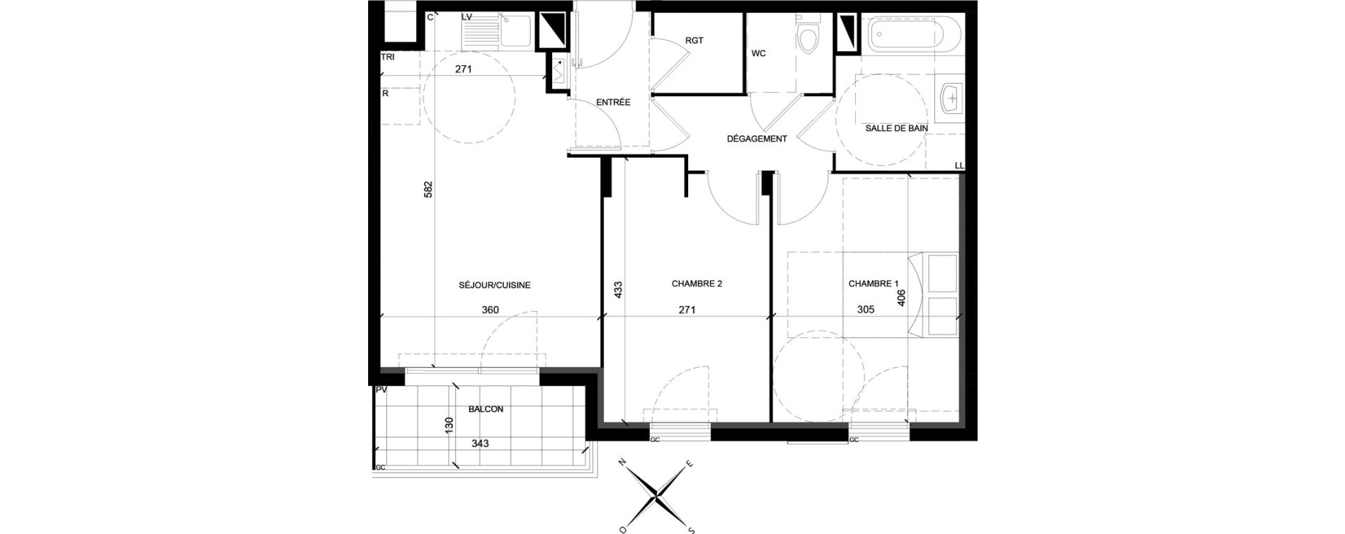 Appartement T3 de 57,67 m2 &agrave; Villiers-Sur-Marne Les ponceaux