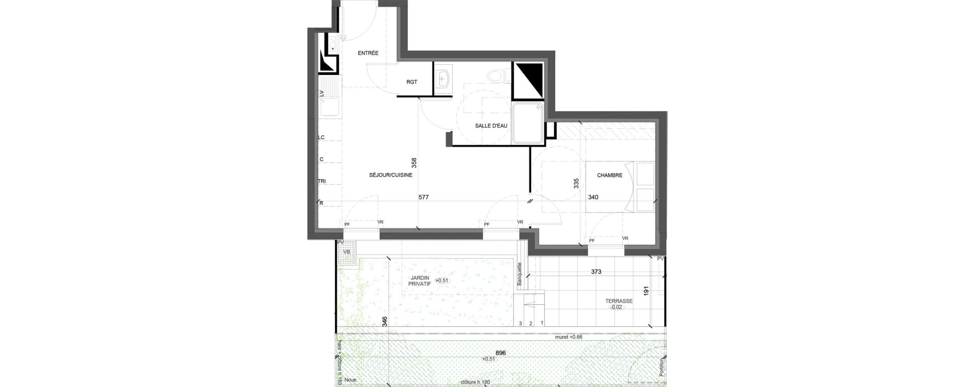 Appartement T2 de 38,96 m2 &agrave; Villiers-Sur-Marne Les ponceaux