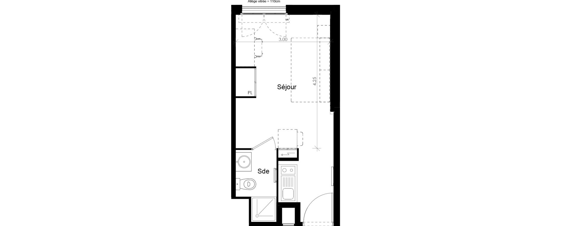 Appartement T1 meubl&eacute; de 19,04 m2 &agrave; Villiers-Sur-Marne Les perroquets