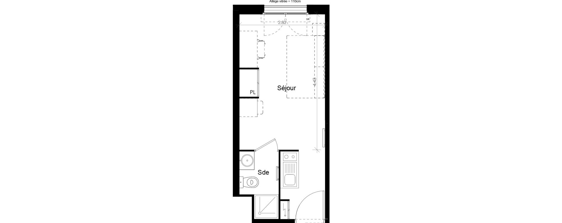 Appartement T1 meubl&eacute; de 18,18 m2 &agrave; Villiers-Sur-Marne Les perroquets