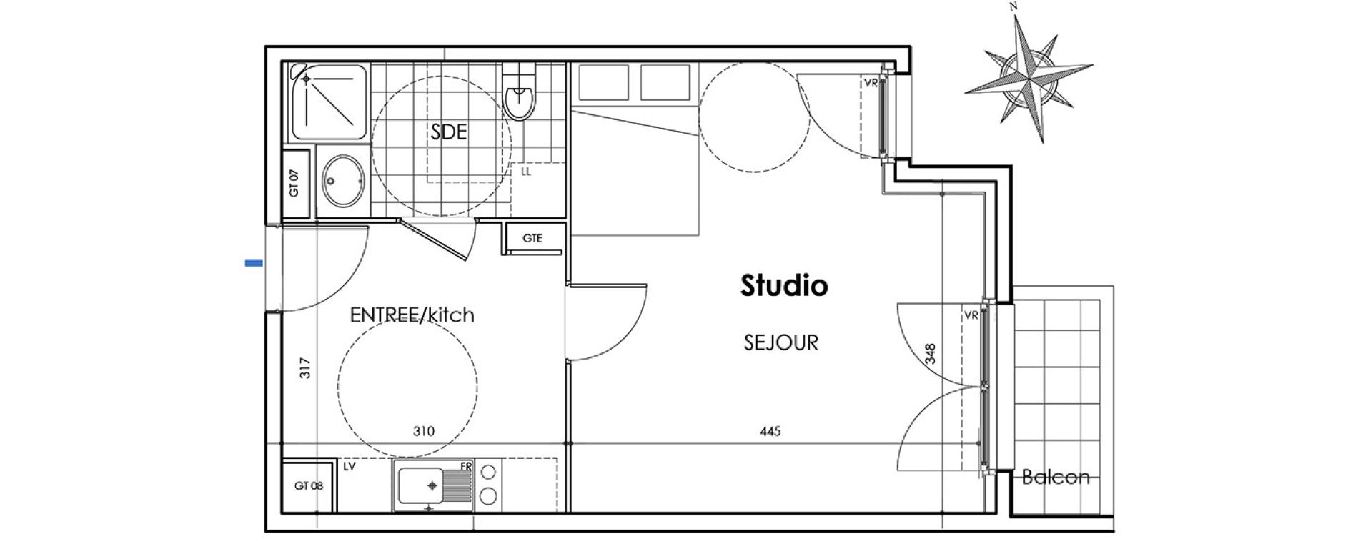 Appartement T1 de 34,80 m2 &agrave; Villiers-Sur-Marne Les perroquets
