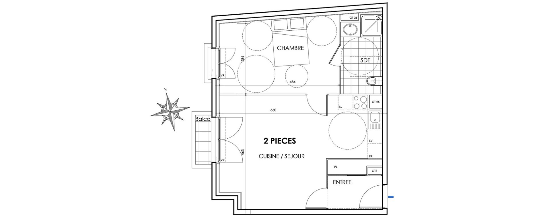 Appartement T2 de 49,00 m2 &agrave; Villiers-Sur-Marne Les perroquets