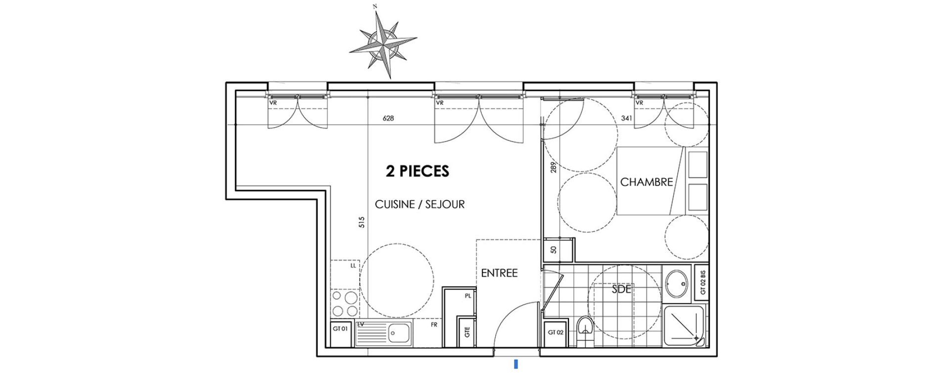 Appartement T2 de 42,05 m2 &agrave; Villiers-Sur-Marne Les perroquets