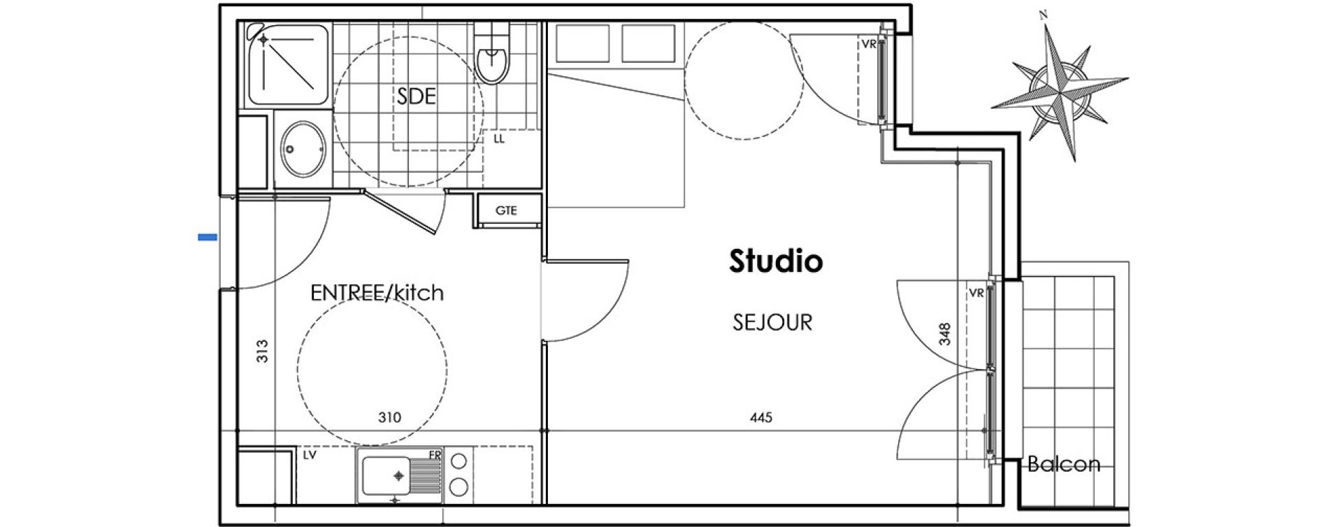 Appartement T1 de 34,80 m2 &agrave; Villiers-Sur-Marne Les perroquets