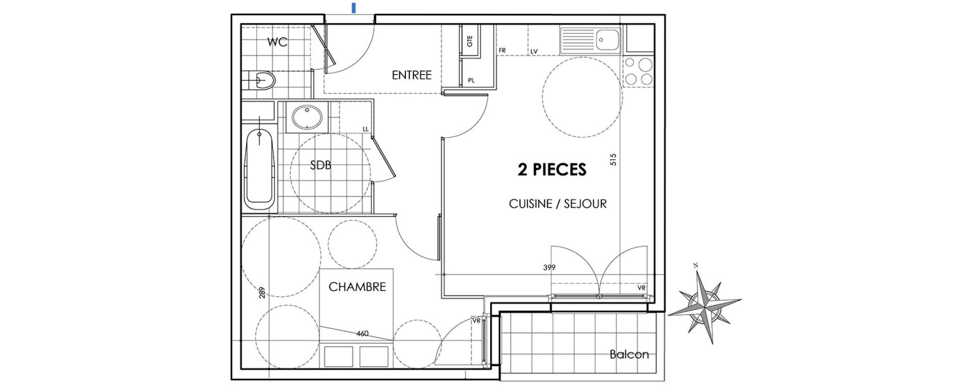 Appartement T2 de 45,00 m2 &agrave; Villiers-Sur-Marne Les perroquets