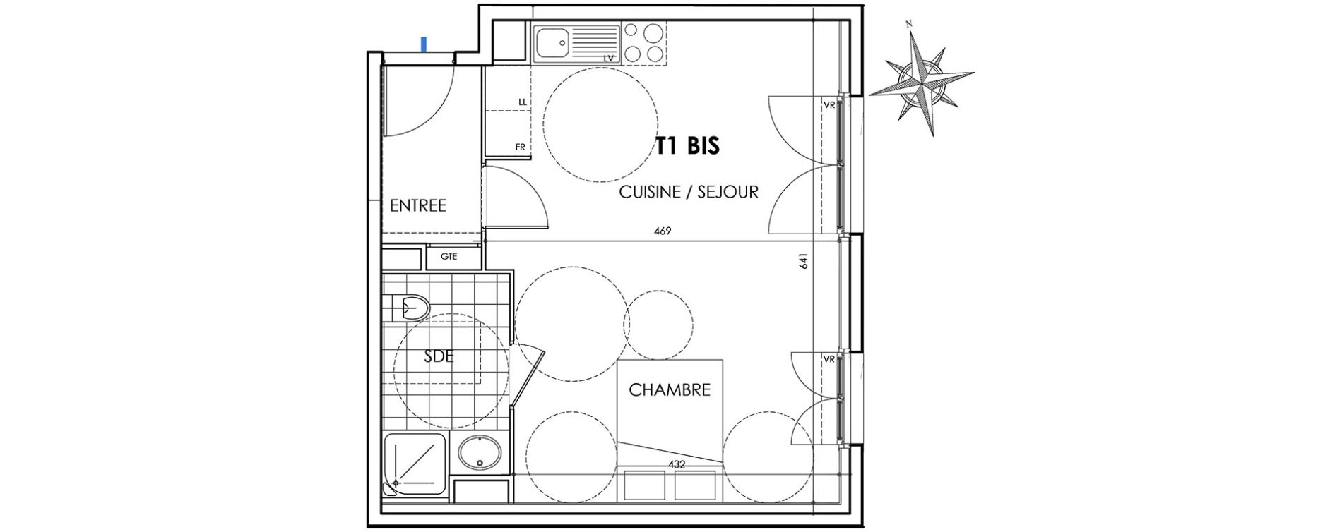 Appartement T1 de 36,35 m2 &agrave; Villiers-Sur-Marne Les perroquets
