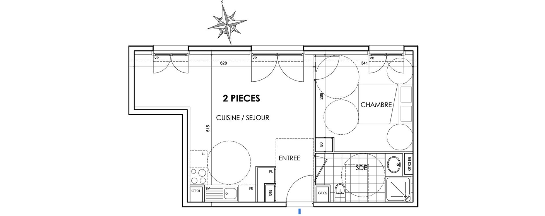 Appartement T2 de 40,35 m2 &agrave; Villiers-Sur-Marne Les perroquets