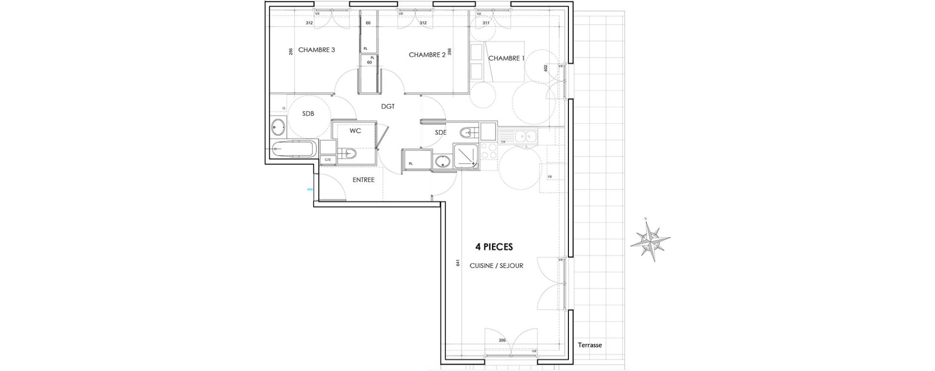 Appartement T4 de 79,90 m2 &agrave; Villiers-Sur-Marne Les perroquets
