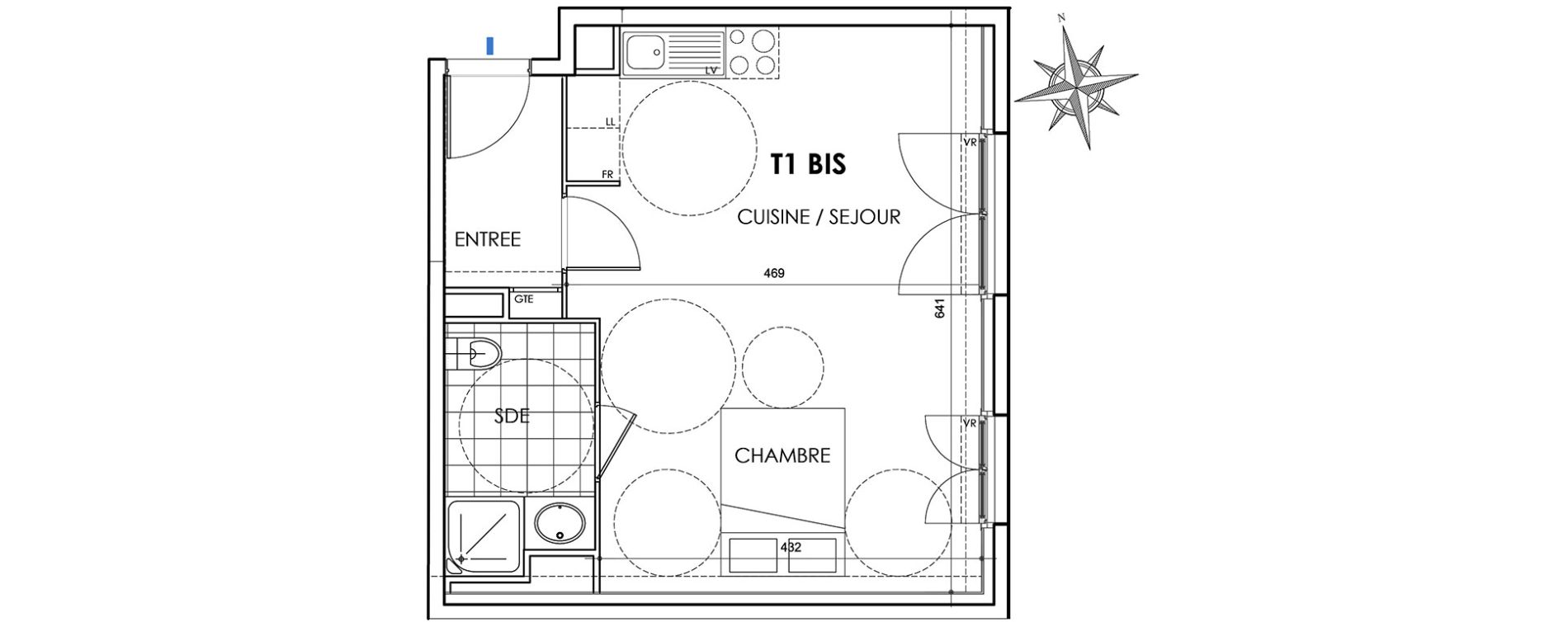Appartement T1 de 34,30 m2 &agrave; Villiers-Sur-Marne Les perroquets
