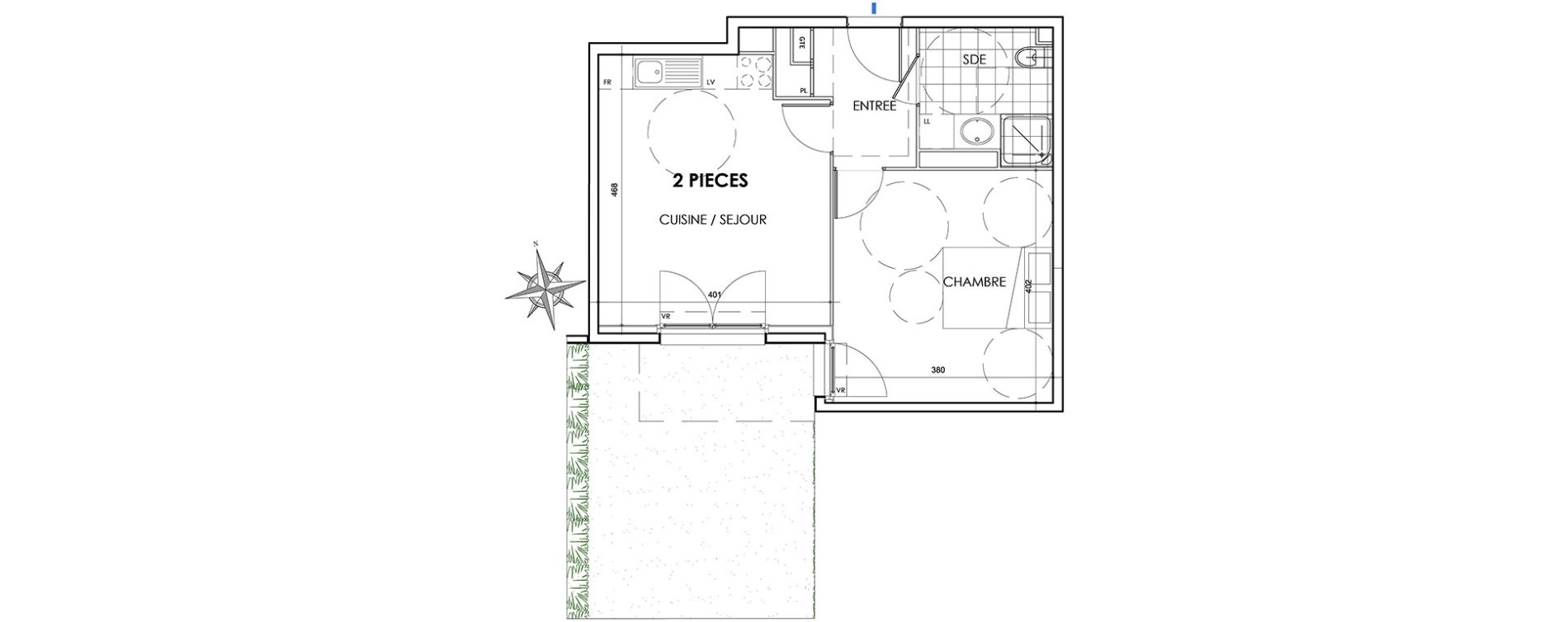Appartement T2 de 42,70 m2 &agrave; Villiers-Sur-Marne Les perroquets