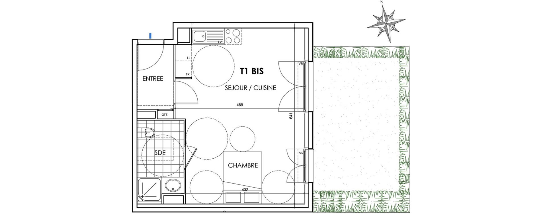 Appartement T1 de 36,35 m2 &agrave; Villiers-Sur-Marne Les perroquets