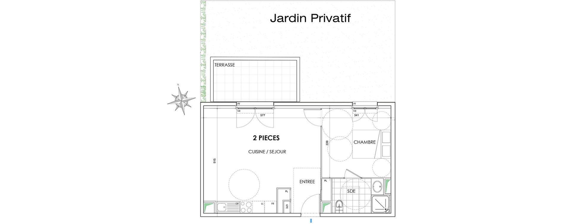 Appartement T2 de 42,95 m2 &agrave; Villiers-Sur-Marne Les perroquets
