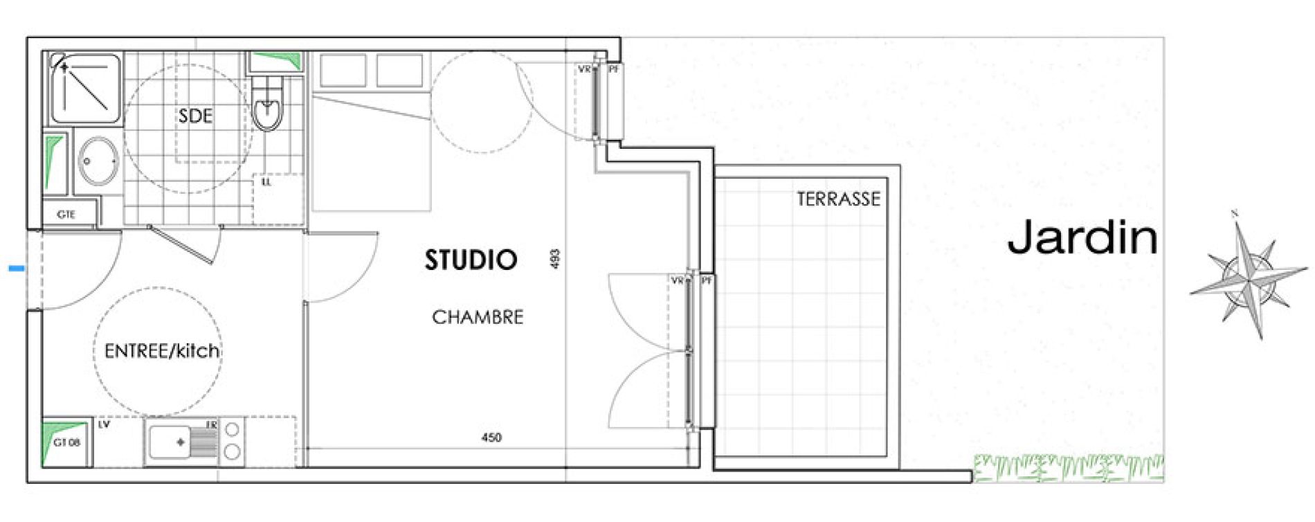 Appartement T1 de 34,55 m2 &agrave; Villiers-Sur-Marne Les perroquets