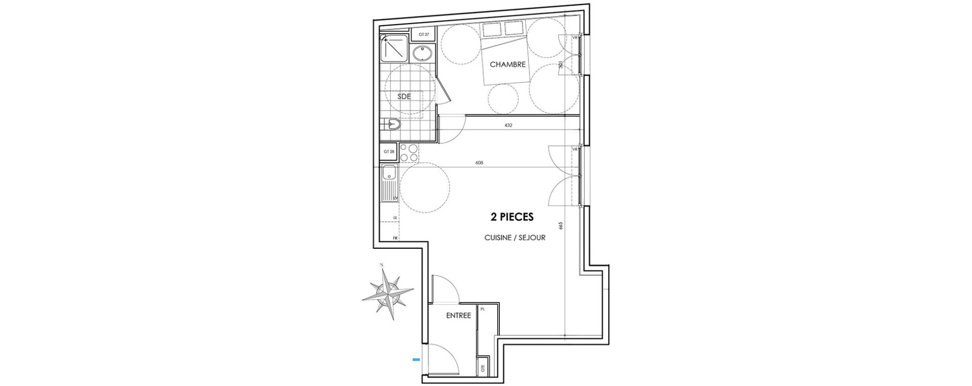 Appartement T2 de 55,50 m2 &agrave; Villiers-Sur-Marne Les perroquets