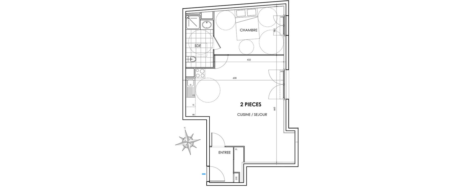 Appartement T2 de 56,00 m2 &agrave; Villiers-Sur-Marne Les perroquets