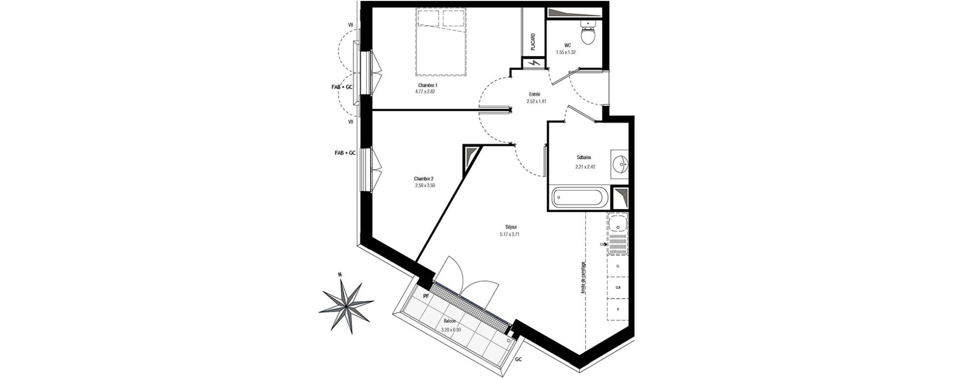 Appartement T3 de 54,15 m2 &agrave; Villiers-Sur-Marne Les perroquets