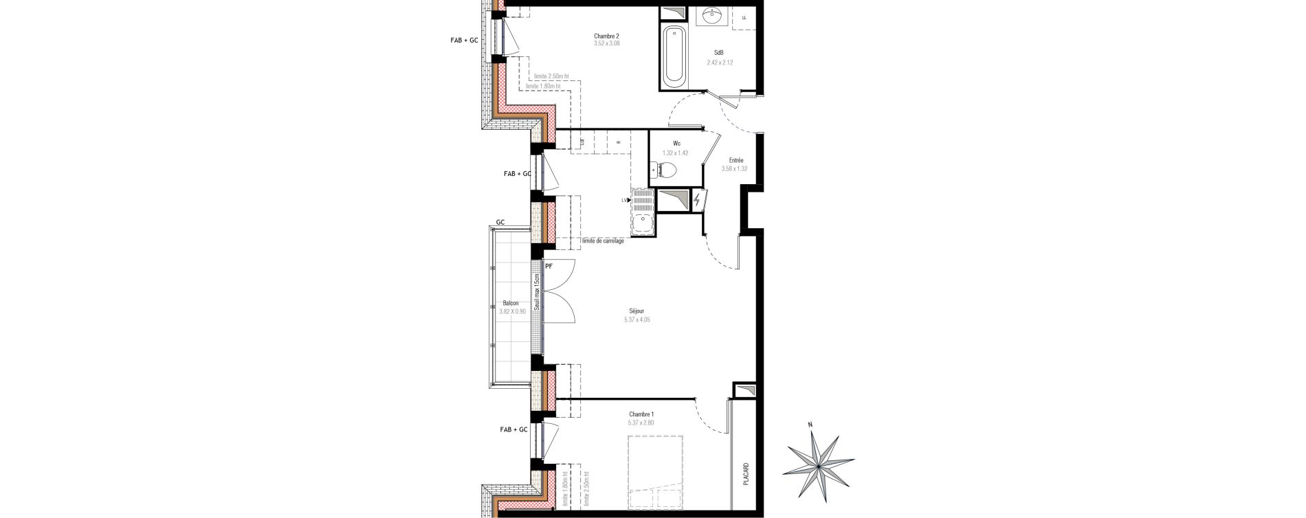 Appartement T3 de 63,67 m2 &agrave; Villiers-Sur-Marne Les perroquets