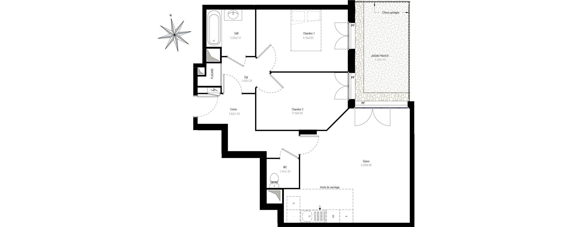 Appartement T3 de 64,36 m2 &agrave; Villiers-Sur-Marne Les perroquets