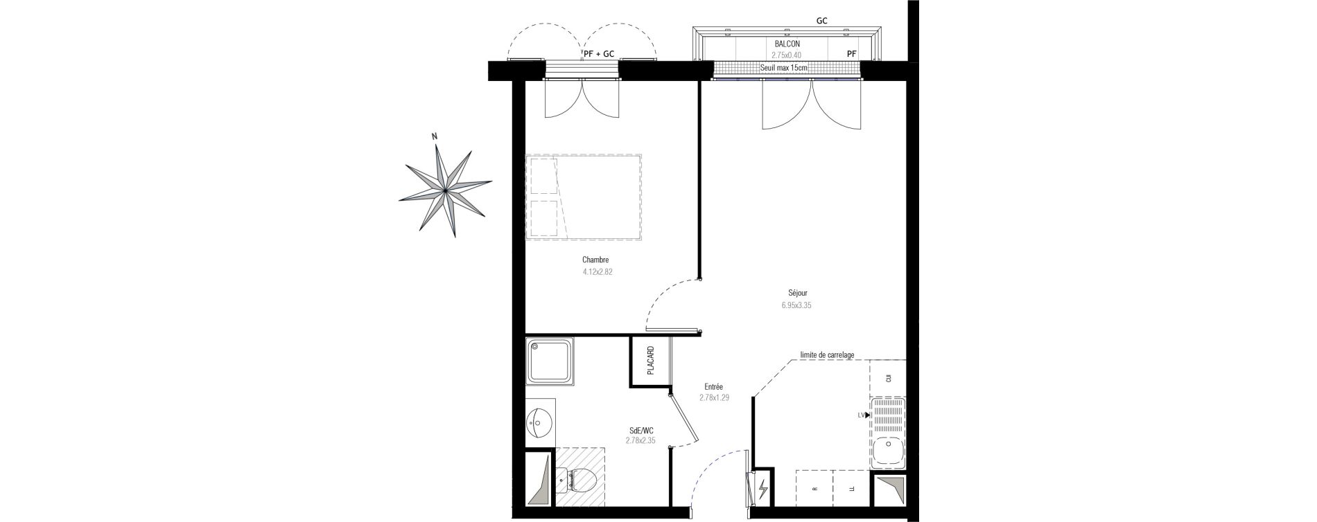 Appartement T2 de 41,56 m2 &agrave; Villiers-Sur-Marne Les perroquets