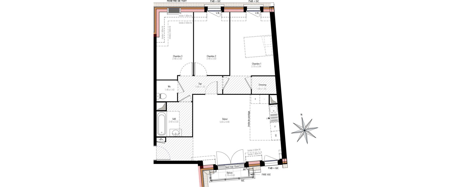 Appartement T4 de 75,72 m2 &agrave; Villiers-Sur-Marne Les perroquets