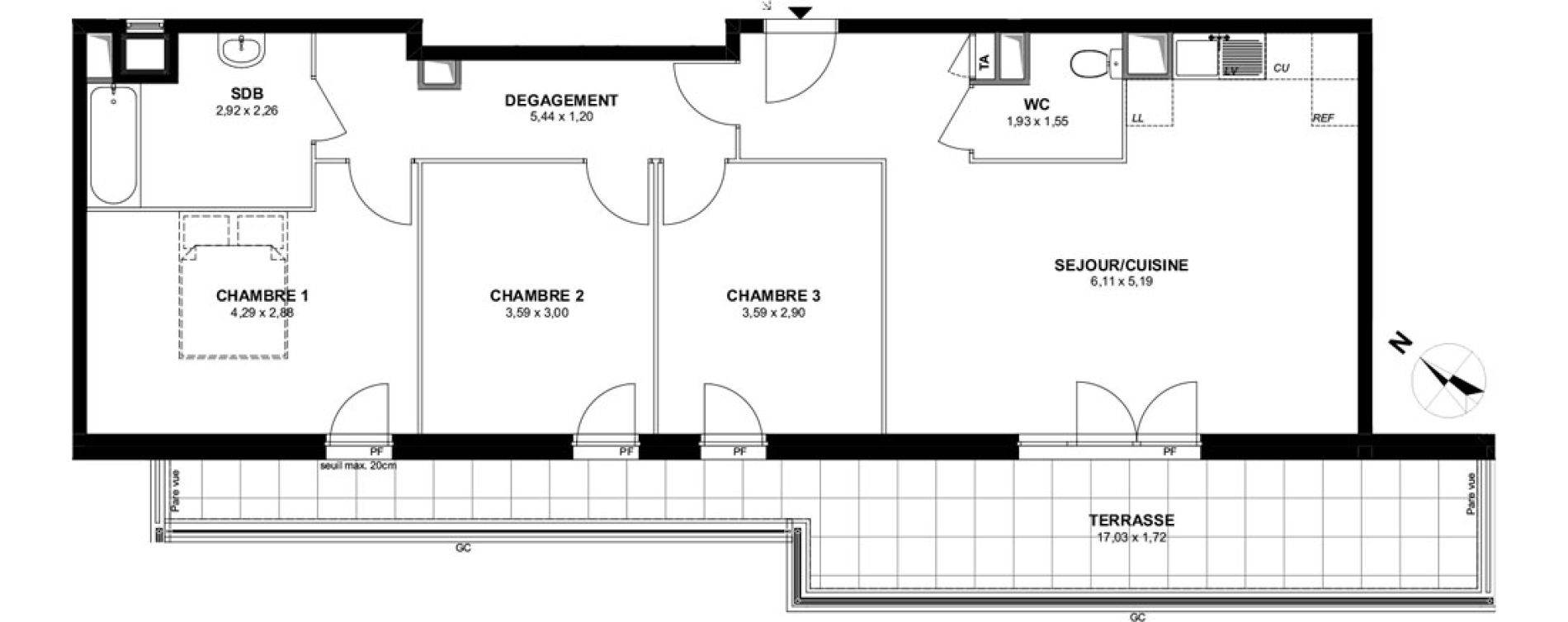 Appartement T4 de 80,56 m2 &agrave; Villiers-Sur-Marne Les stades