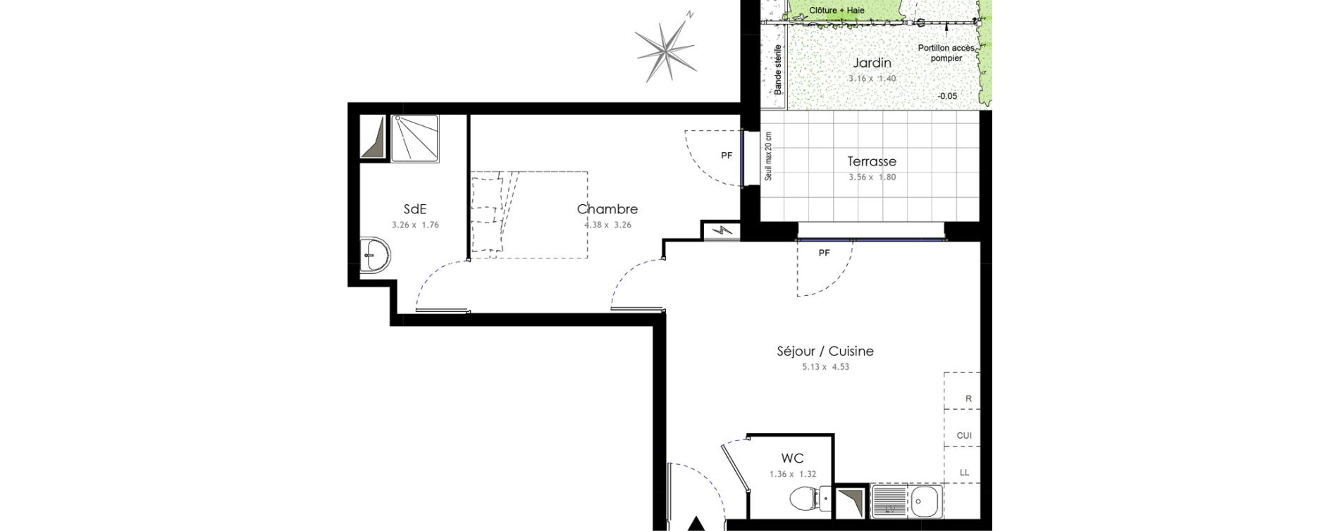 Appartement T2 de 40,16 m2 &agrave; Villiers-Sur-Marne Les portes de villiers