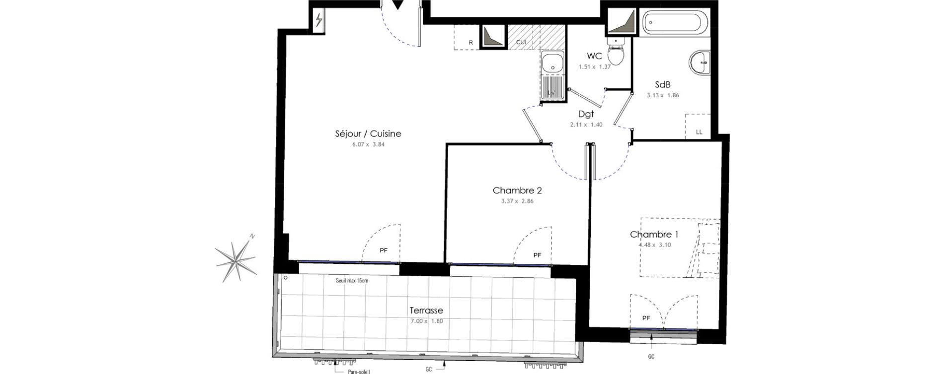 Appartement T3 de 62,81 m2 &agrave; Villiers-Sur-Marne Les portes de villiers