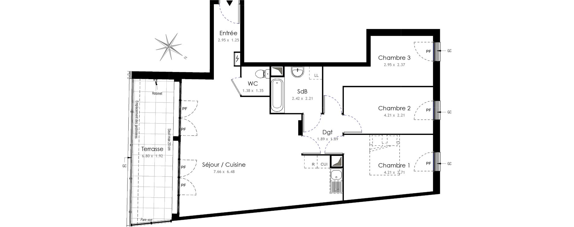 Appartement T4 de 82,05 m2 &agrave; Villiers-Sur-Marne Les portes de villiers