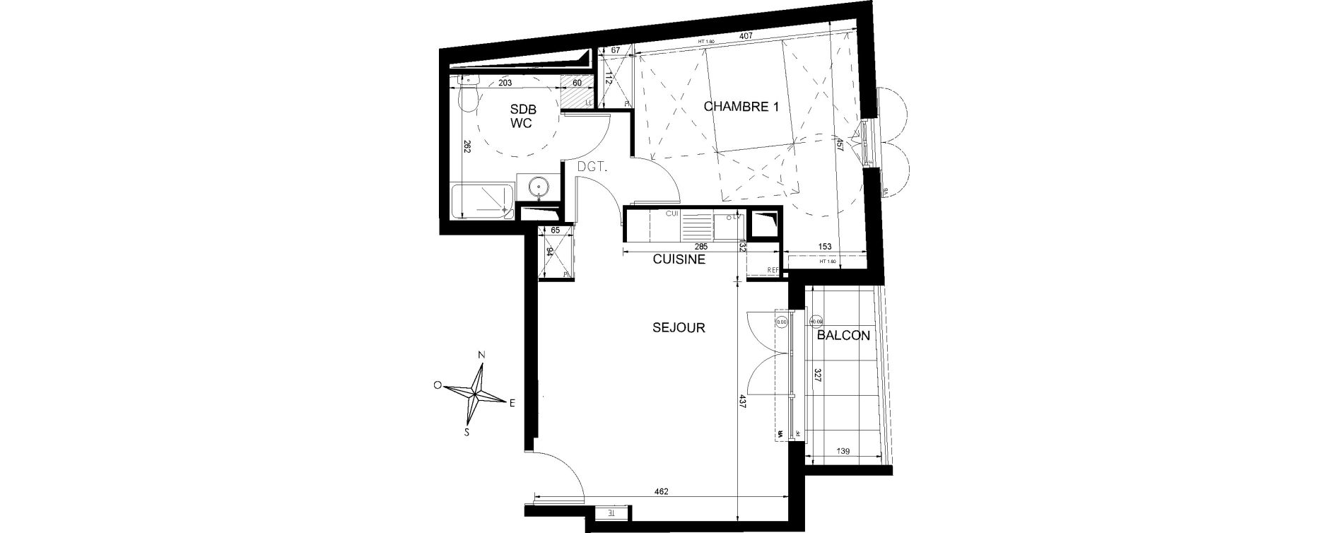 Appartement T2 de 46,48 m2 &agrave; Villiers-Sur-Marne Les perroquets