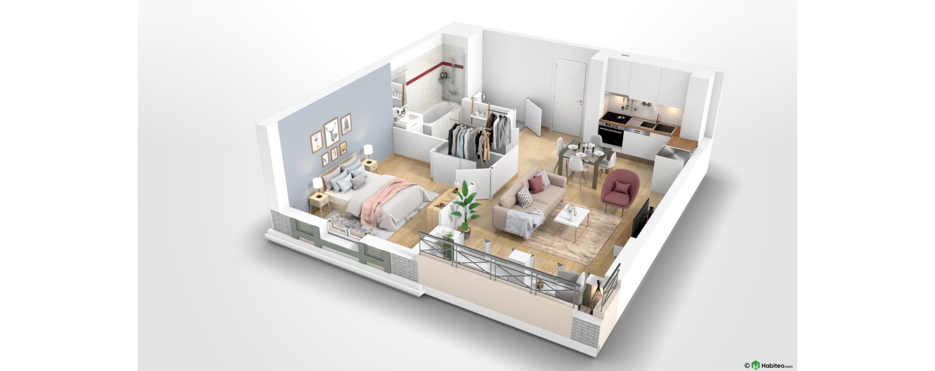 Appartement T2 de 43,89 m2 &agrave; Villiers-Sur-Marne Les perroquets