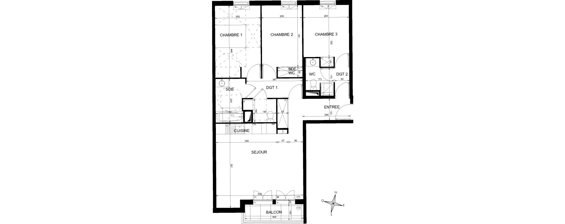 Appartement T4 de 84,09 m2 &agrave; Villiers-Sur-Marne Les perroquets