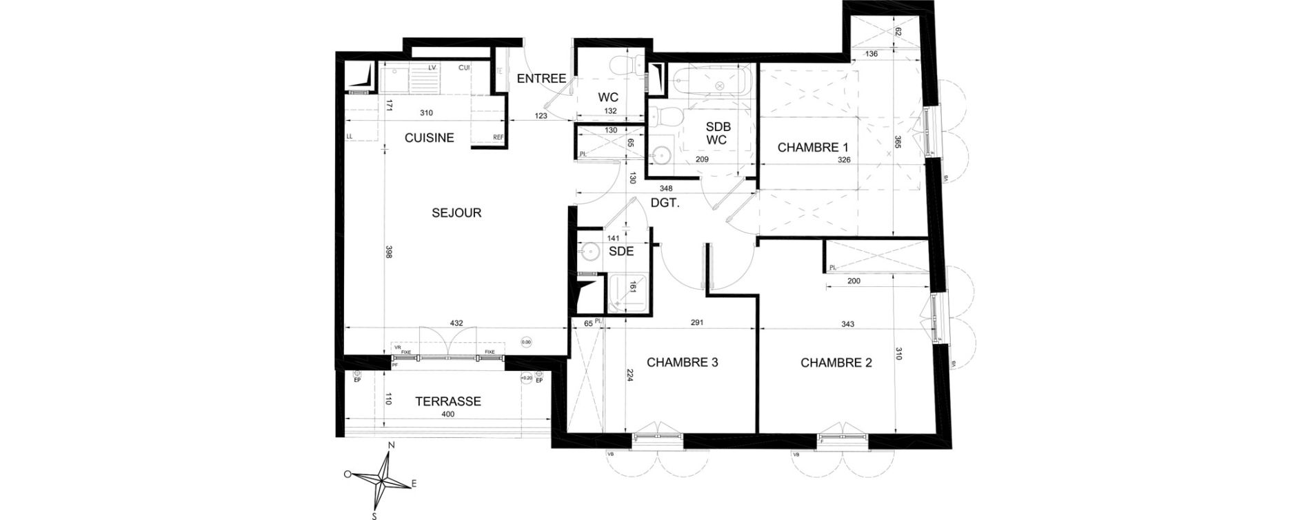 Appartement T4 de 72,98 m2 &agrave; Villiers-Sur-Marne Les perroquets
