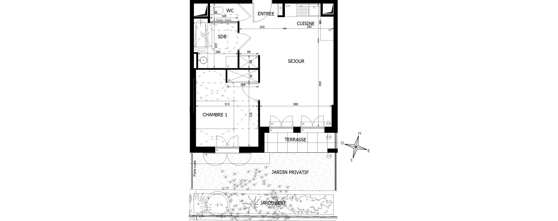 Appartement T2 de 43,93 m2 &agrave; Villiers-Sur-Marne Les perroquets