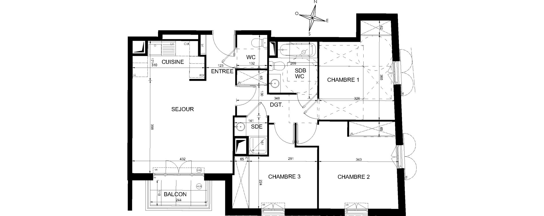 Appartement T4 de 73,12 m2 &agrave; Villiers-Sur-Marne Les perroquets