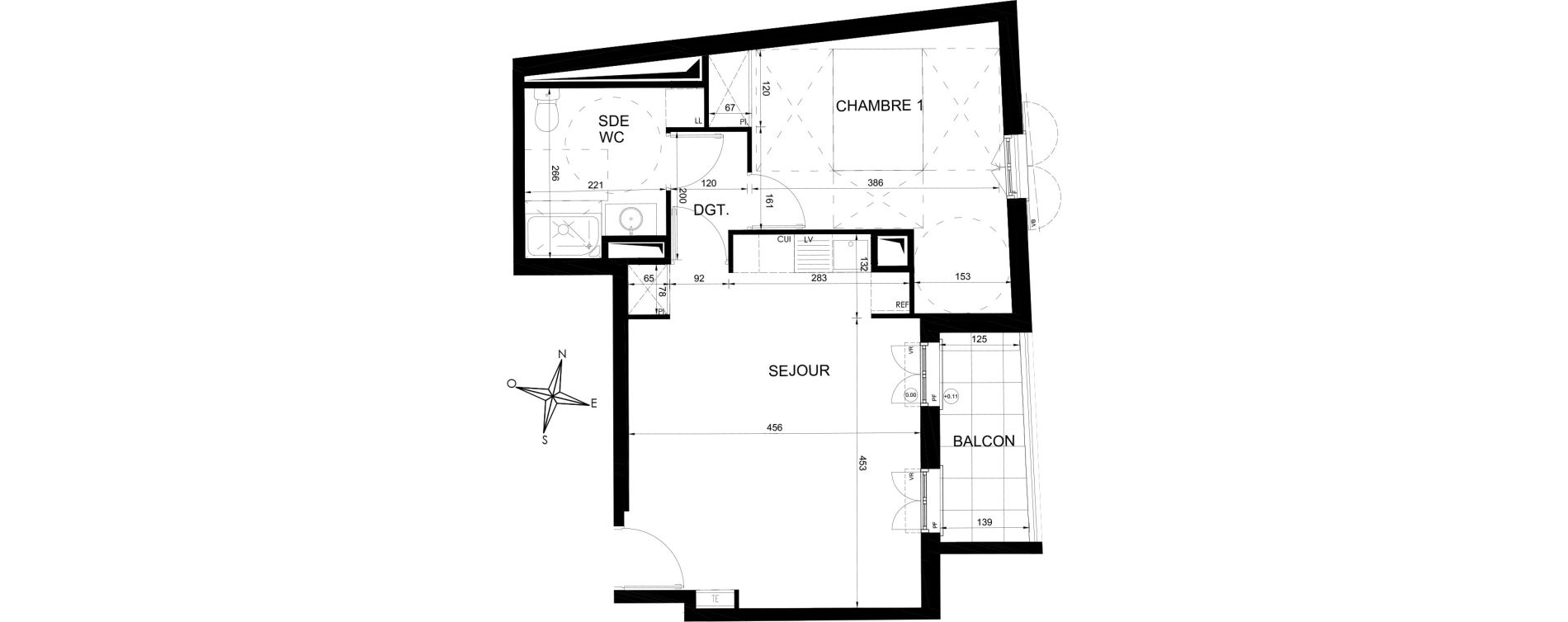 Appartement T2 de 47,92 m2 &agrave; Villiers-Sur-Marne Les perroquets