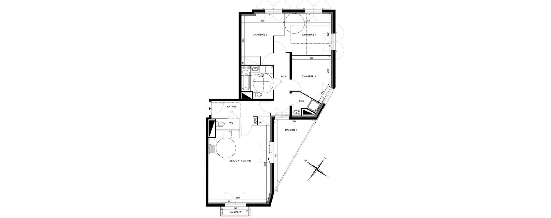 Appartement T4 de 81,36 m2 &agrave; Villiers-Sur-Marne Les perroquets