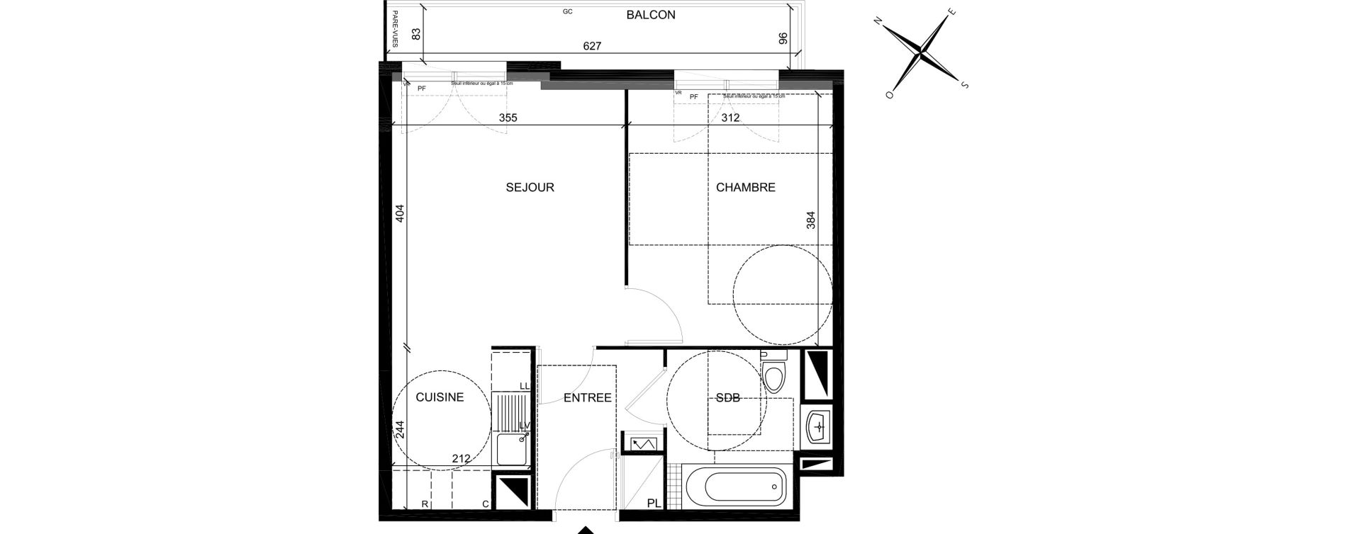 Appartement T2 de 41,18 m2 &agrave; Villiers-Sur-Marne Les perroquets