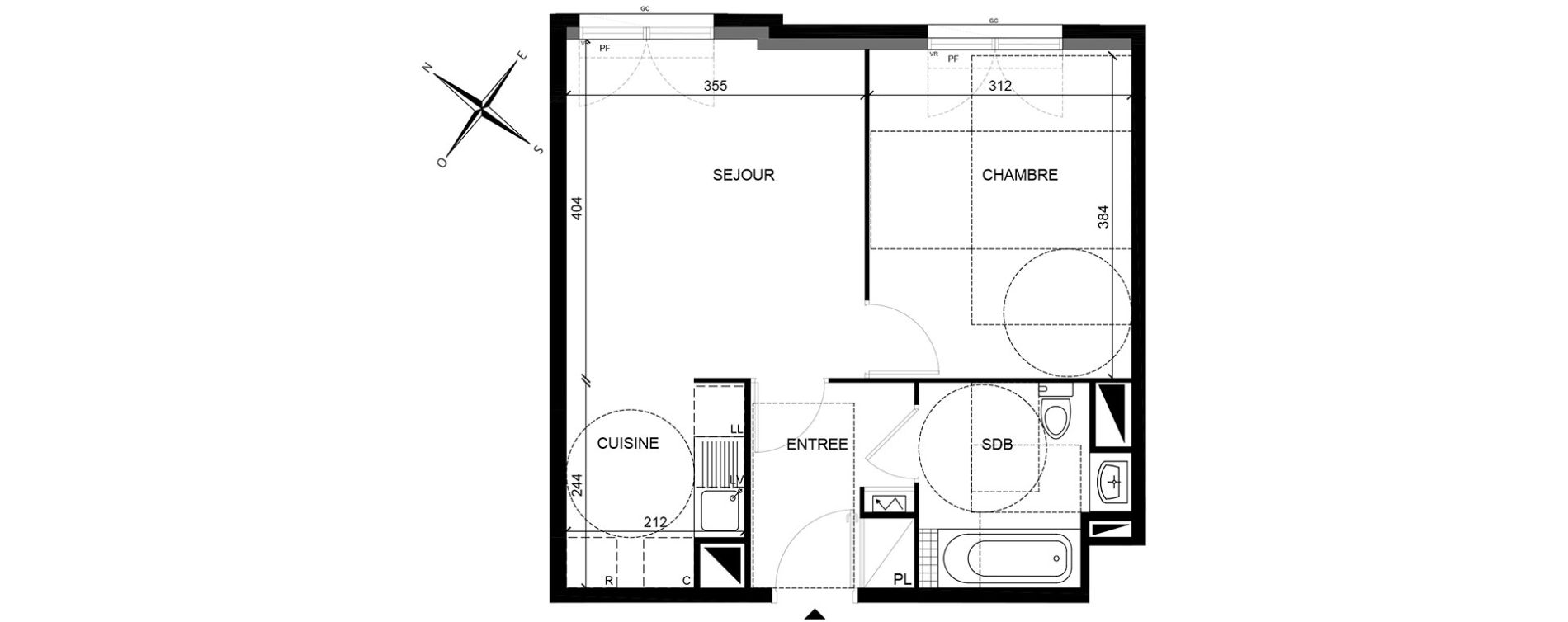 Appartement T2 de 41,18 m2 &agrave; Villiers-Sur-Marne Les perroquets