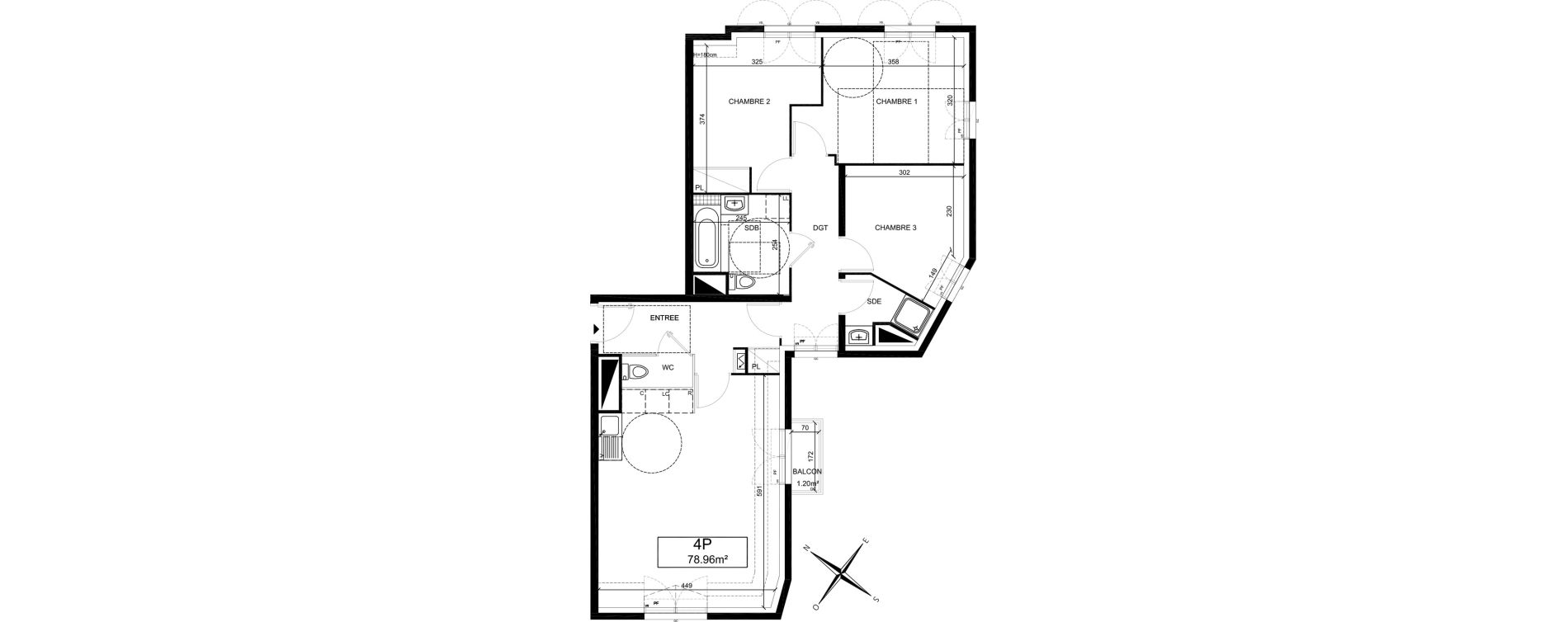 Appartement T4 de 78,96 m2 &agrave; Villiers-Sur-Marne Les perroquets