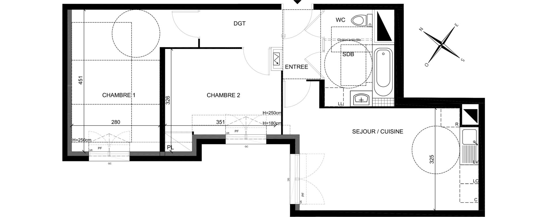 Appartement T3 de 55,63 m2 &agrave; Villiers-Sur-Marne Les perroquets