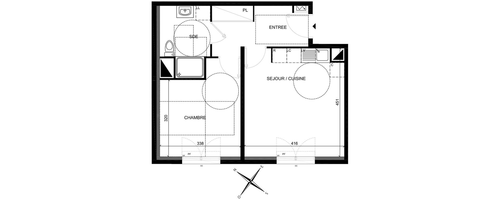 Appartement T2 de 43,25 m2 &agrave; Villiers-Sur-Marne Les perroquets
