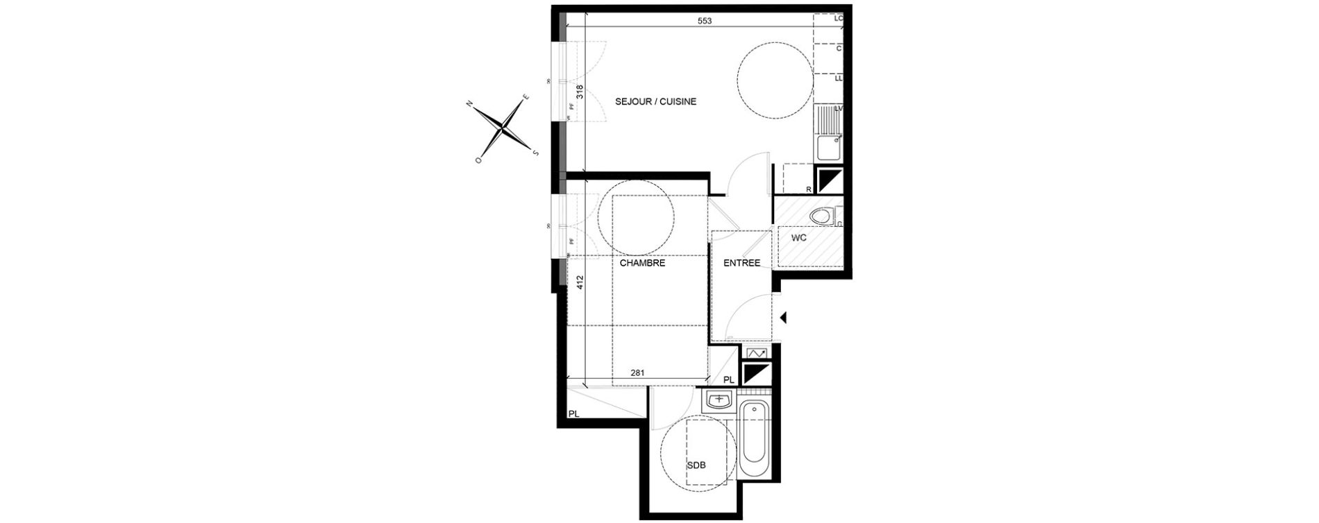 Appartement T2 de 43,04 m2 &agrave; Villiers-Sur-Marne Les perroquets