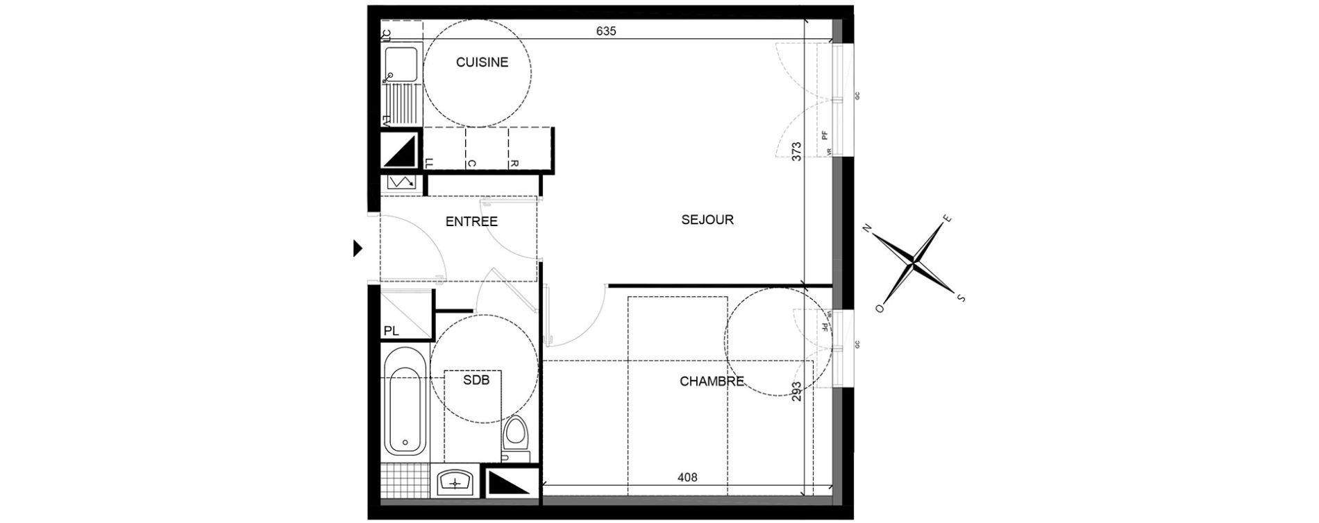 Appartement T2 de 41,11 m2 &agrave; Villiers-Sur-Marne Les perroquets
