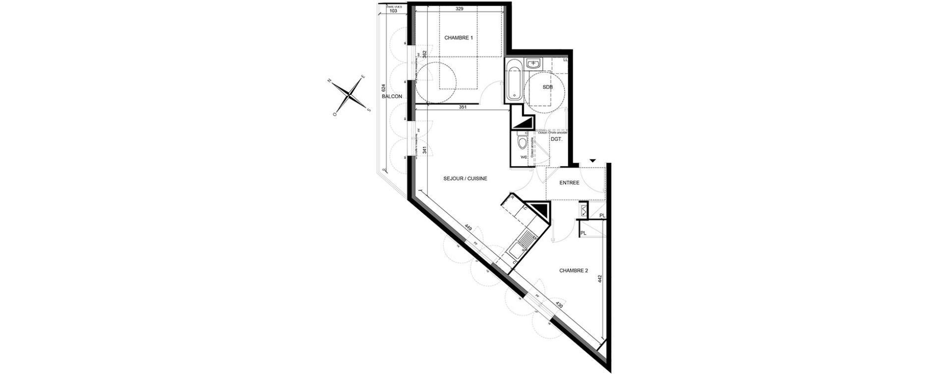 Appartement T3 de 56,15 m2 &agrave; Villiers-Sur-Marne Les perroquets