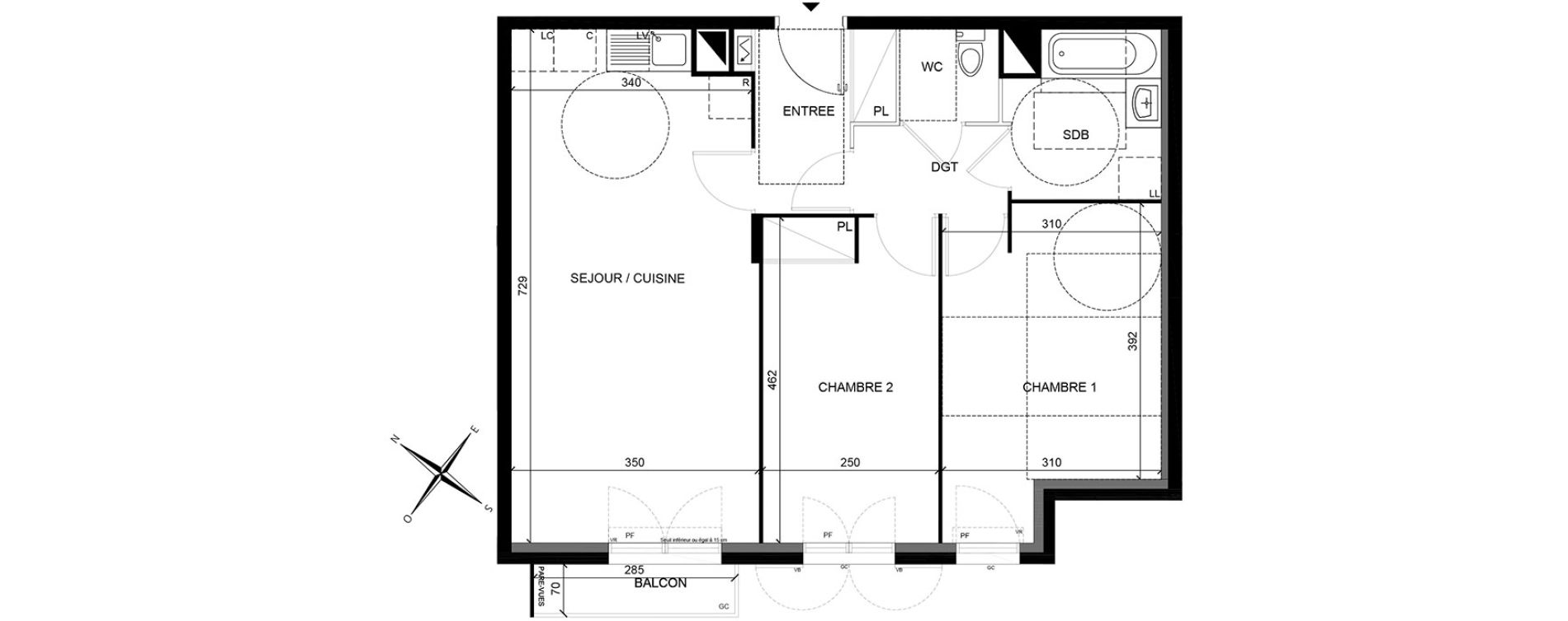 Appartement T3 de 63,30 m2 &agrave; Villiers-Sur-Marne Les perroquets