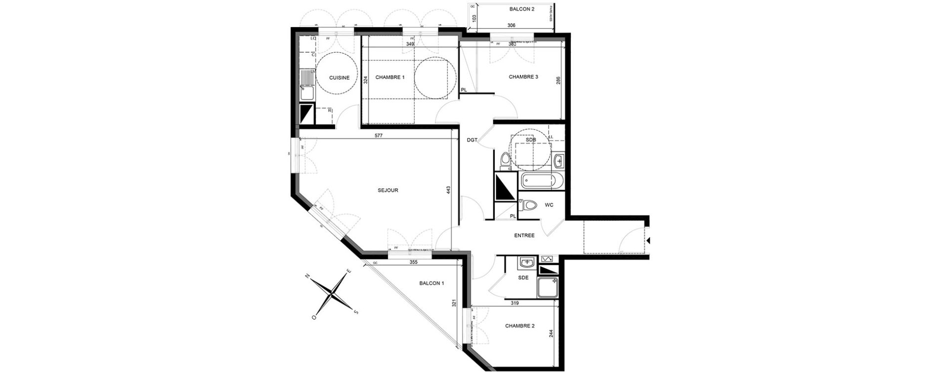 Appartement T4 de 84,43 m2 &agrave; Villiers-Sur-Marne Les perroquets