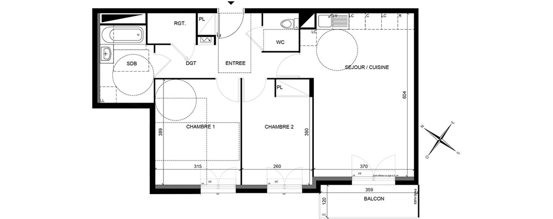 Appartement T3 de 63,58 m2 &agrave; Villiers-Sur-Marne Les perroquets