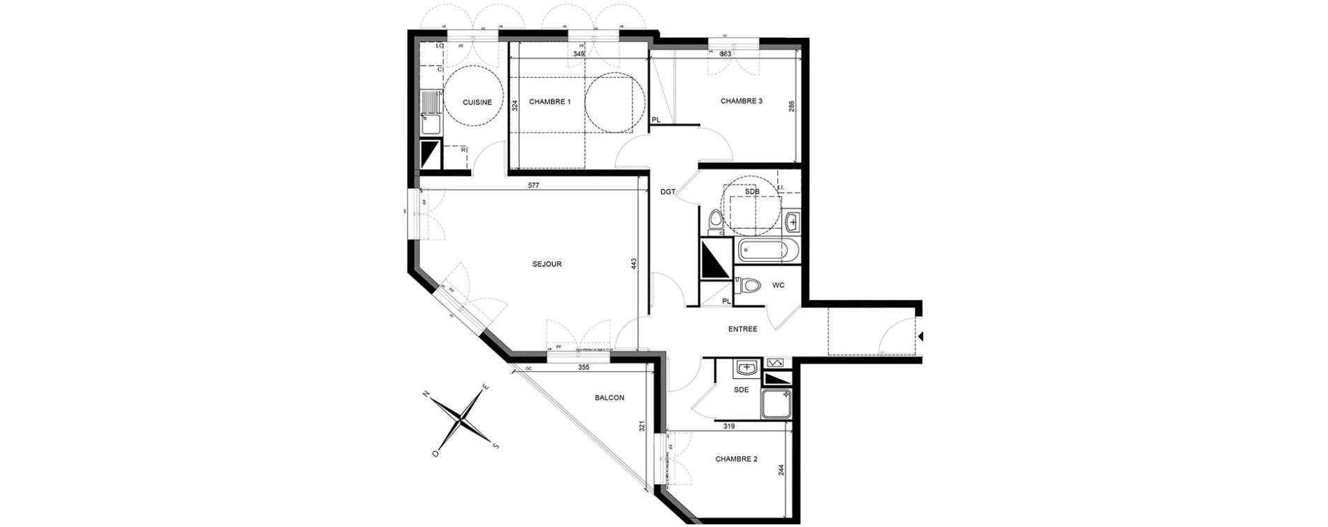 Appartement T4 de 84,43 m2 &agrave; Villiers-Sur-Marne Les perroquets