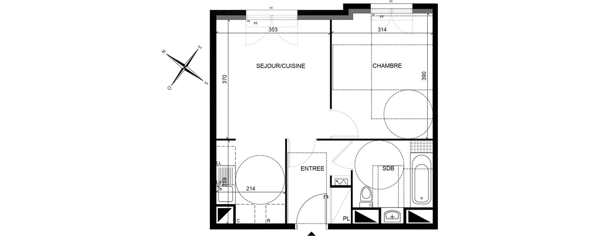 Appartement T2 de 41,04 m2 &agrave; Villiers-Sur-Marne Les perroquets