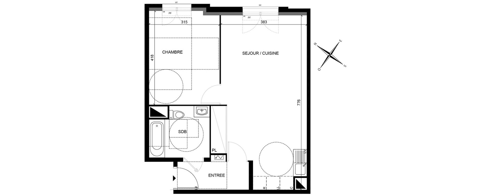 Appartement T2 de 51,18 m2 &agrave; Villiers-Sur-Marne Les perroquets